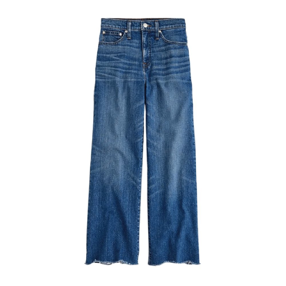 J. Crew Point Sur Wide-leg cropped jean with chewed hems